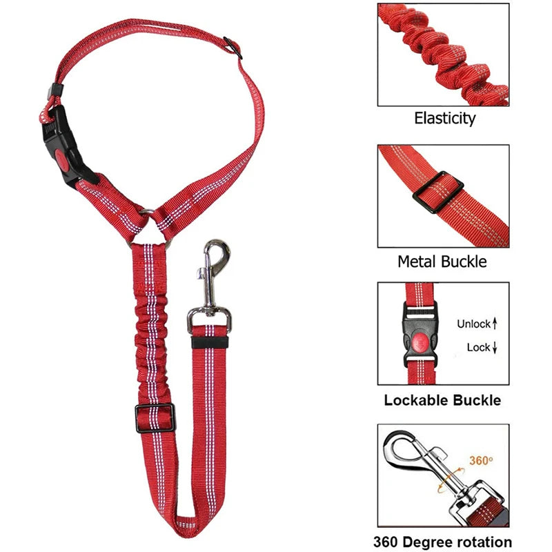 Two-in-one Dog Safety Belt Pet Car Safety Belt Can Be Adjusted for Pet Accessories of Cat and Dog Collar Dog Collar Cat Collar