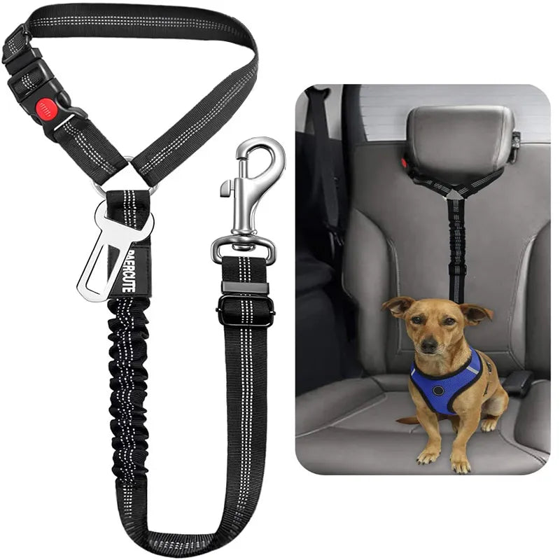 Two-in-one Dog Safety Belt Pet Car Safety Belt Can Be Adjusted for Pet Accessories of Cat and Dog Collar Dog Collar Cat Collar