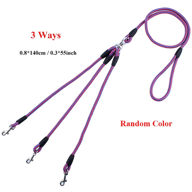 1/2/3Dogs Pet Dog Leash 55 Inch Long Braided Nylon for Double Dog Leash 3 Dog Leash dog harness and leash set  dog harness