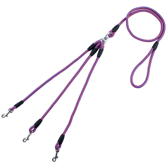 1/2/3Dogs Pet Dog Leash 55 Inch Long Braided Nylon for Double Dog Leash 3 Dog Leash dog harness and leash set  dog harness