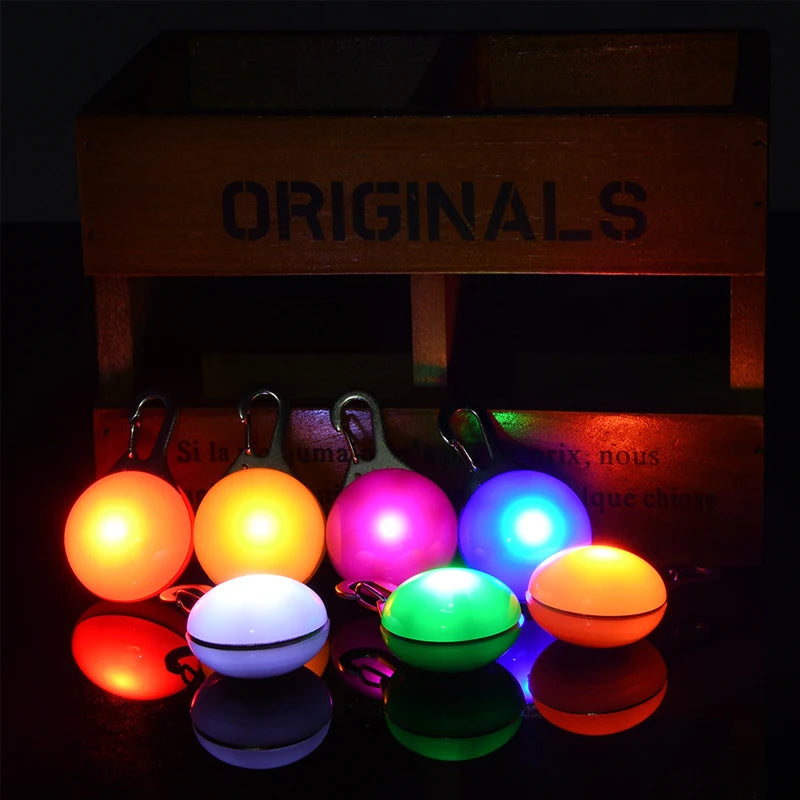 LED Luminous Dog Cat Collar Pendant Glowing Charm Lights Colorful Safety Lights for Night Walking Pet Collar Supplies Accessorie