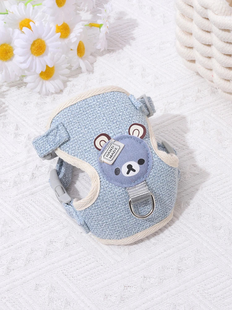 Cute Dog Strap Leash Small Pet Cat Bunny Collar Chest Strap Dog Rope Maltese Chihuahua Puppy Leash Ultra Small Pet Harness New